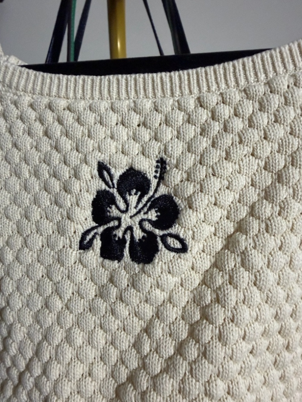 Primark Cream Knit Camisole with Black Bead Straps size 12-13 Years - Picture 3 of 6